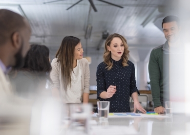 Meeting of young professionals in conference room